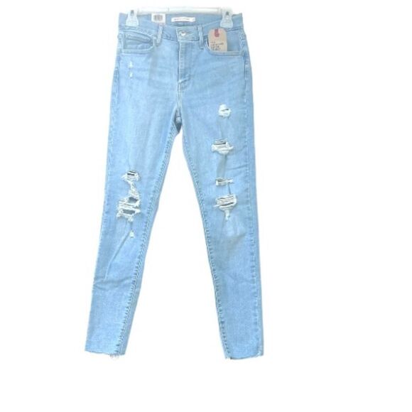 Levi's 720 High-Rise Super Skinny Distressed Jeans 24 27 New NWT - Picture 5 of 10